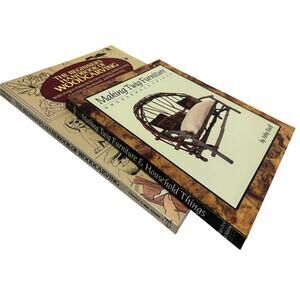 2 Craft Books Bundle, Woodcarving + Making Twig Furniture - Vintage Paperbacks